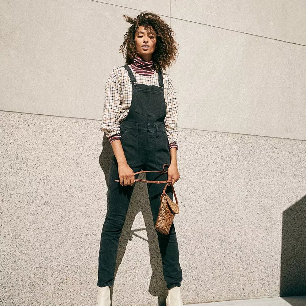 Petite Skinny Overalls in Lunar Wash 2X